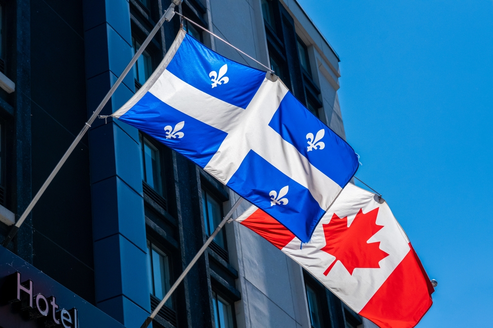 Quebec federation and Canadian flag