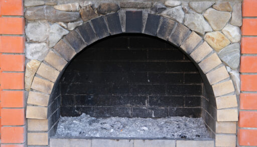 black soot on a fireplace