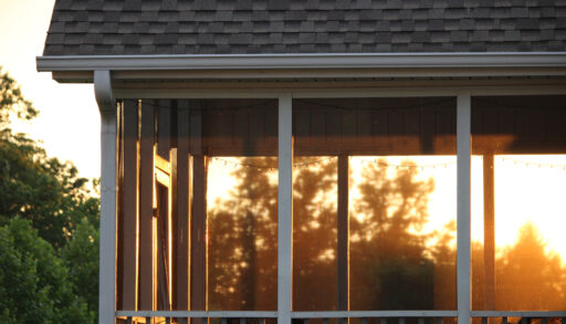 Sunset through the screened in porch