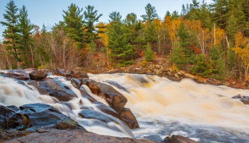 Onaping Falls, Ontario on an autumn day.