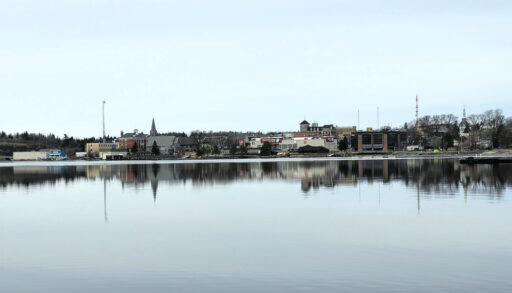 View of the city of Kenora, Ontario on the Lake of the Woods.