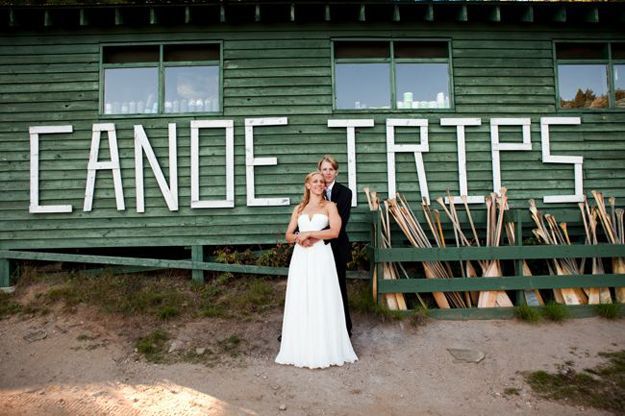 Bride and groom on their wedding day
