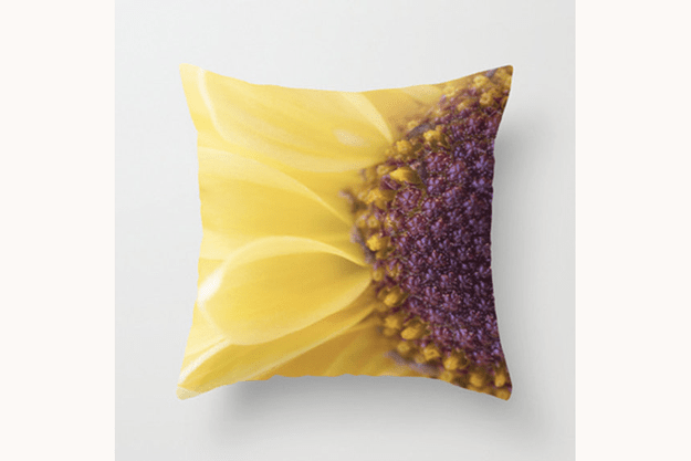 Sun in Flower Fine Art Macro Floral Photography Throw Pillow