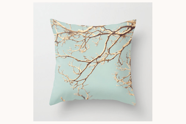 Mint Tree Pillow Cover