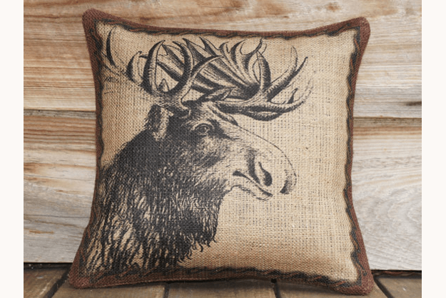 Moose Burlap Pillow Cover ($46)