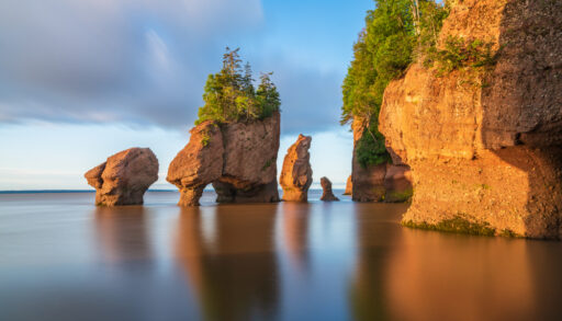 Hopewell Rock, New Brunswick at sunrise.