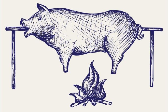 Roasted pig