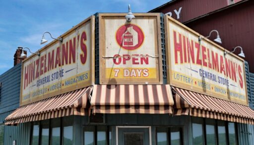 View of a vintage storefront in Ontario.