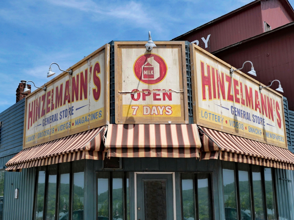 View of a vintage storefront in Ontario.