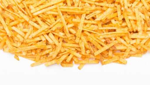 Close-up of Hickory Sticks on a white background.