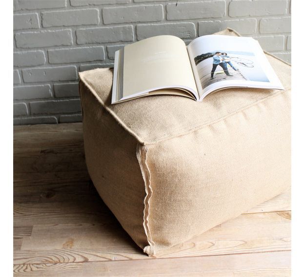 Burlap ottoman