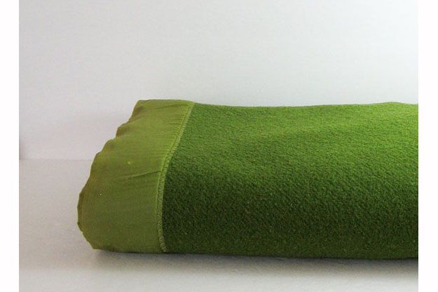 Vintage green wool blanket