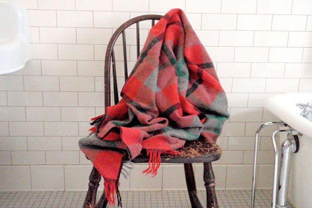 Plaid wool blanket