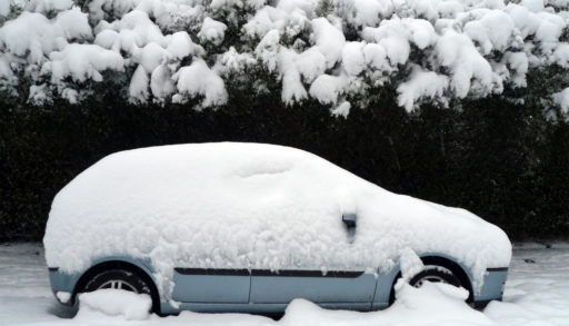 A car covered in snow