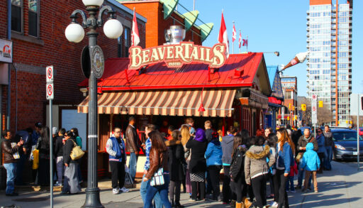 Red BeaverTails shop in Ottawa's Byward Market.