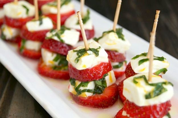 Lemon basil caprese bites