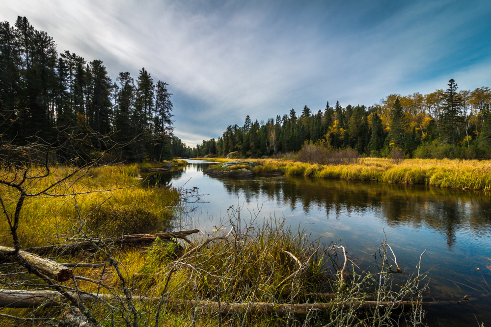 River above the Rushing River falls near Kenora, Ontario.
