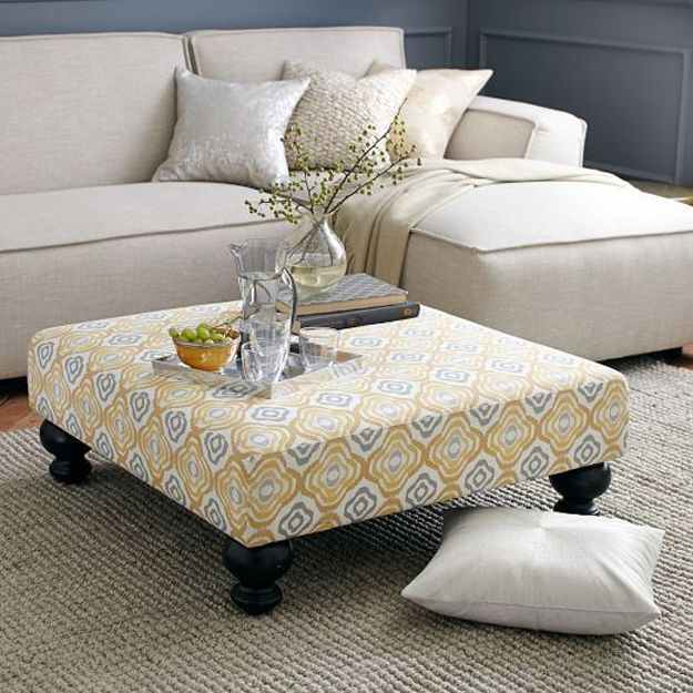 Yellow ottoman