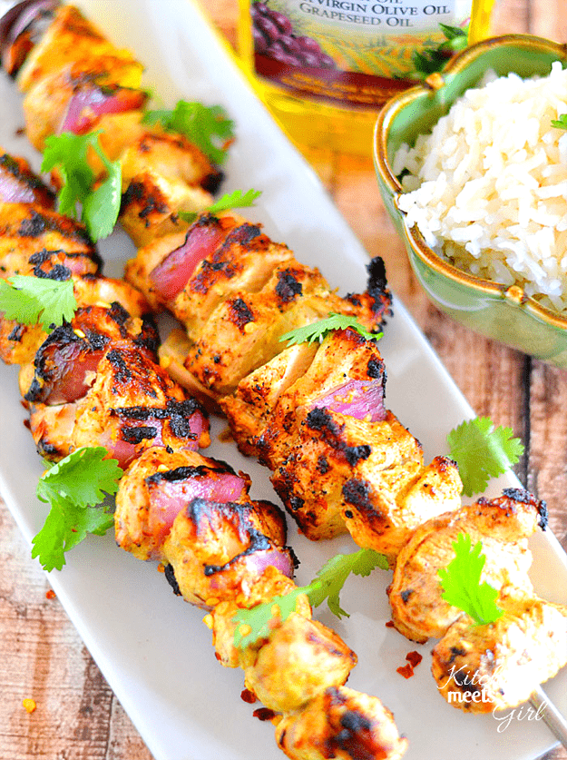 Spicy Mustard Chicken Skewers