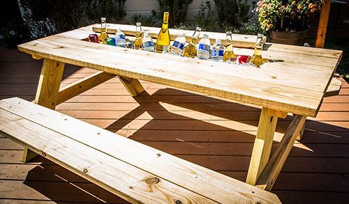 Picnic table cooler