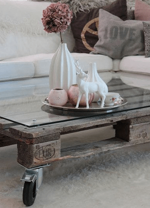 Put together a fun rolling coffee table