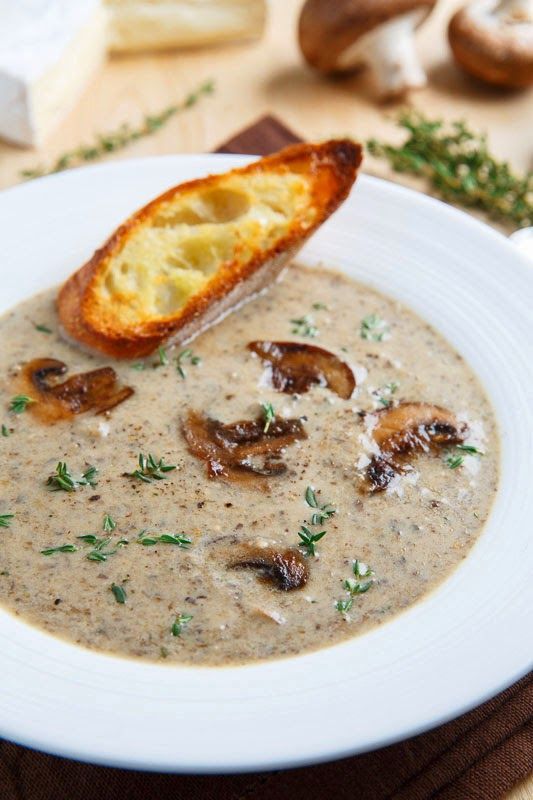 Creamy roasted mushroom and Brie