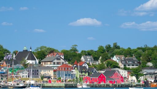 View of the harbour in Lunenburg, Nova Scotia.