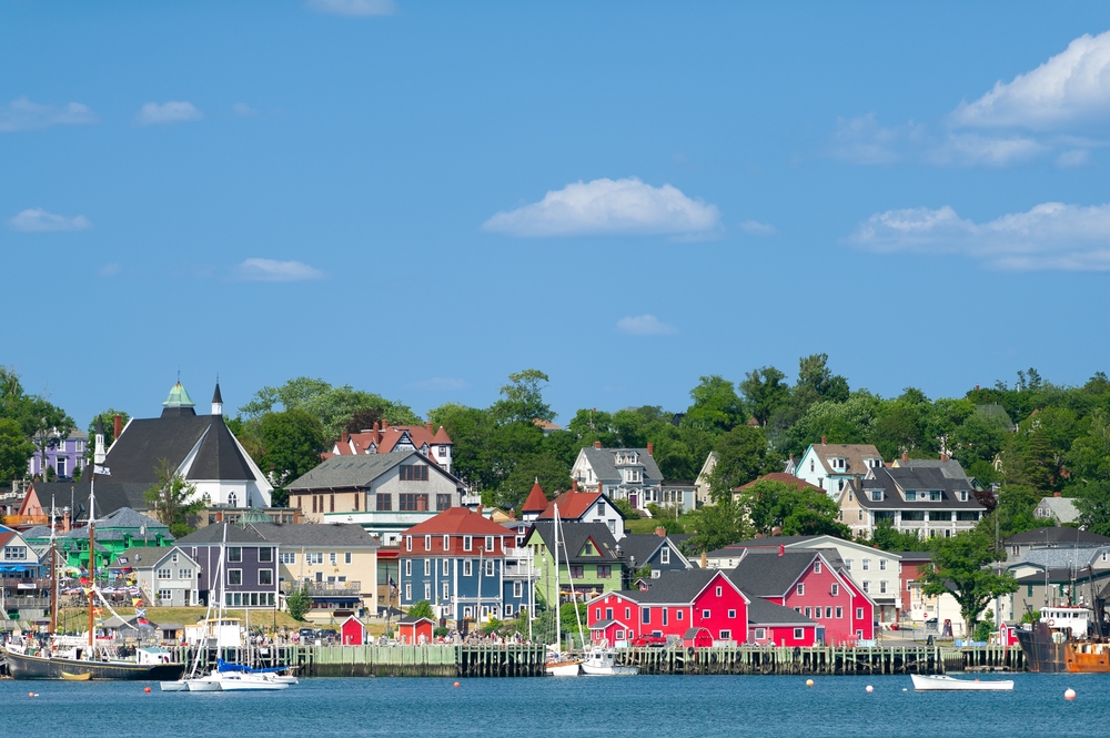 View of the harbour in Lunenburg, Nova Scotia.