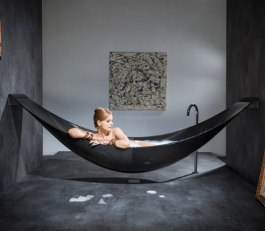 Relax in a hammock tub