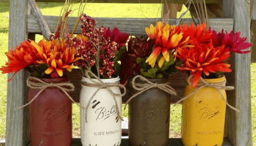 Painted glass jars