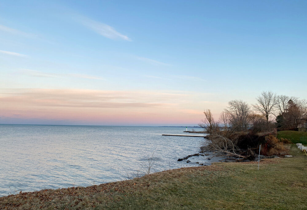Sunset over Grimsby Waterfront, Lake Ontario.