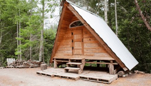 Rustic A-frame cabin in Northern California