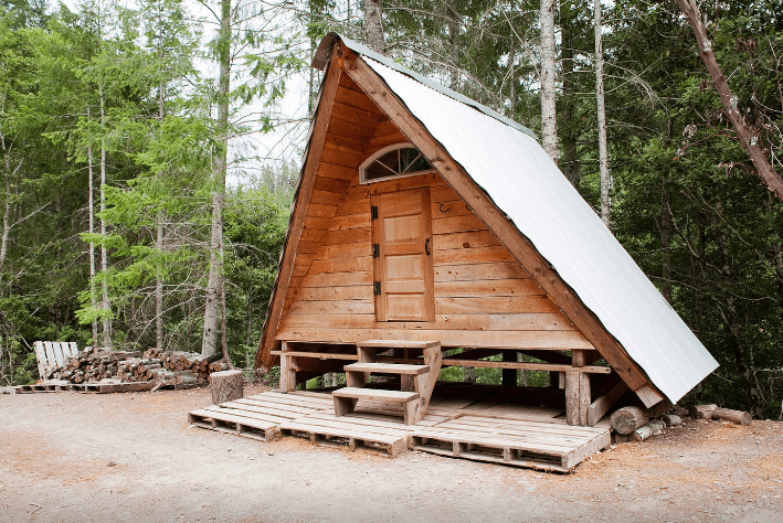 Rustic A-frame cabin in Northern California