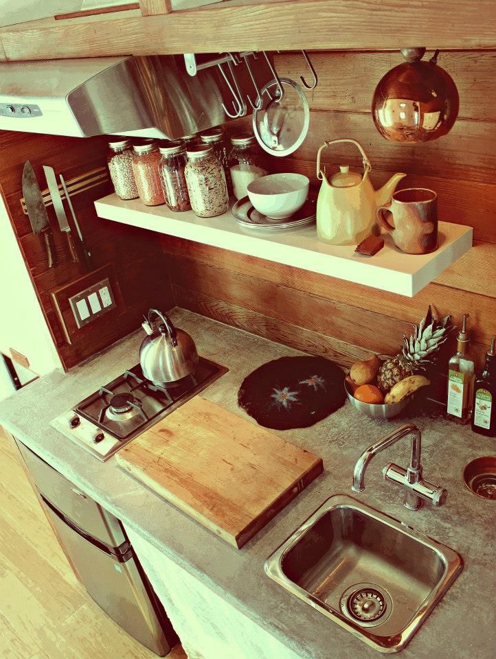 Cabin's kitchenette