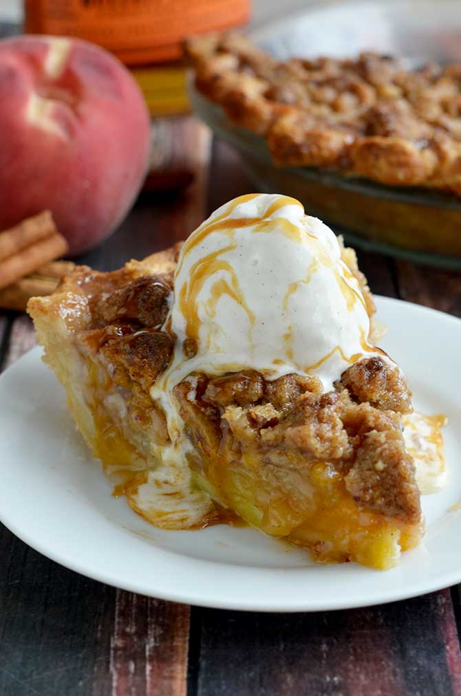 Maple Bourbon Brown Butter Peach Pie