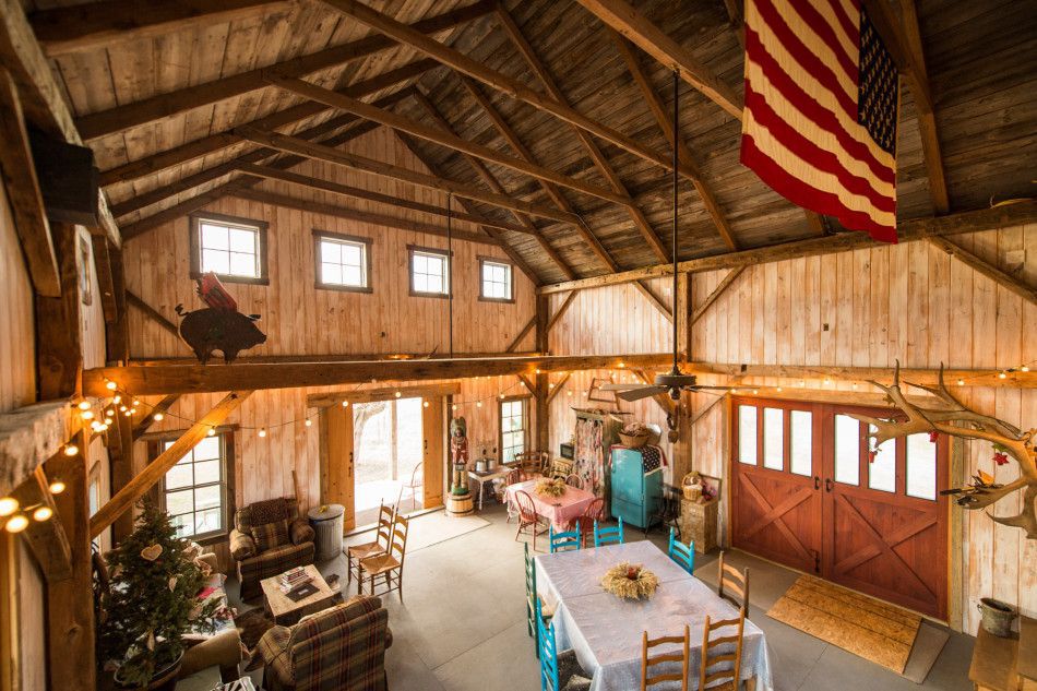 Inside view of the barn