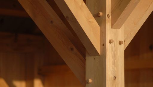 Close-up of a wooden mortise and tenon.