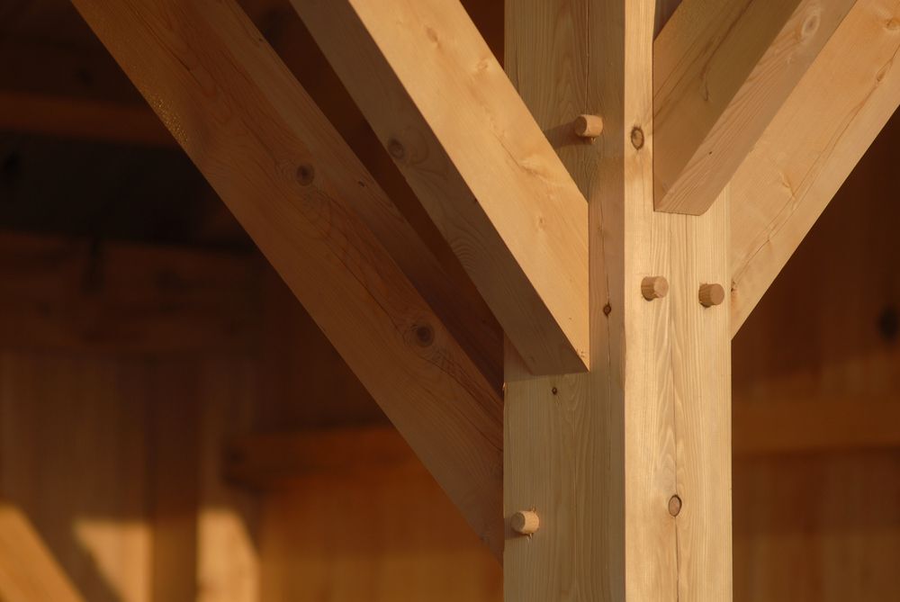 Close-up of a wooden mortise and tenon.