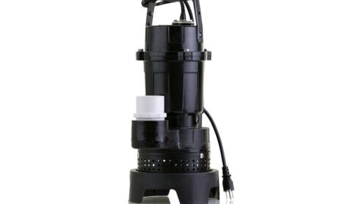 Close-up of a black submersible pump.