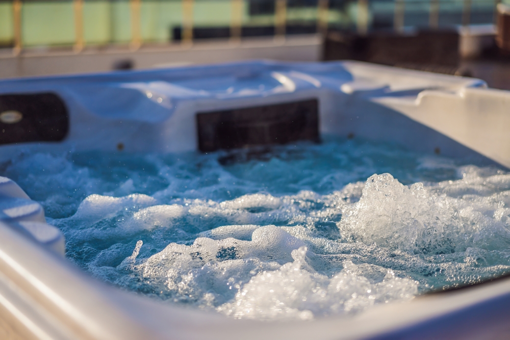 Close-up of bubbles in a hot tub.