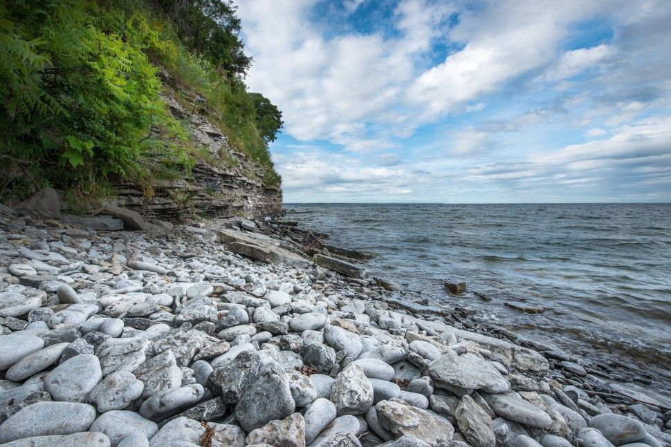 Rocky beach along Lake Ontario.