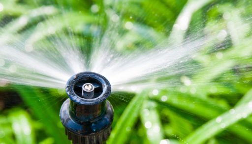 Close-up of a lawn sprinkler.