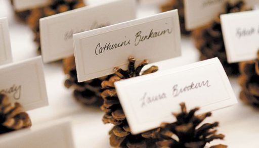 Pine cone seating card holders