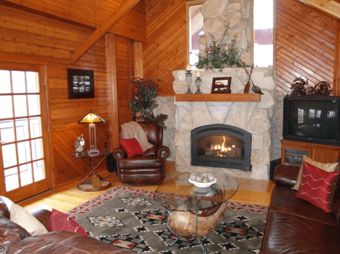 Living room with fireplace