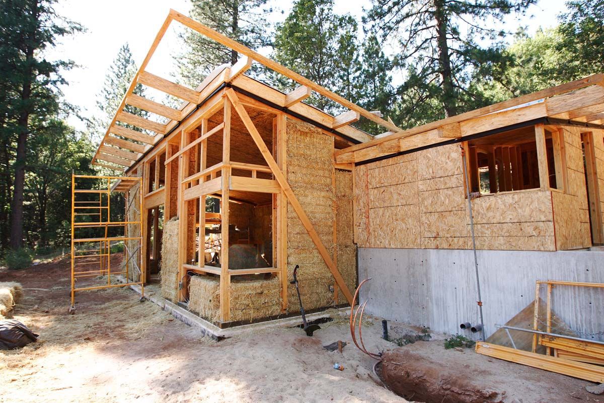 Straw bale construction