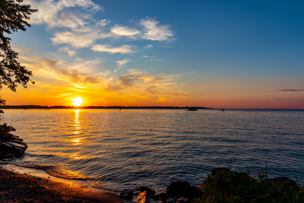 Sunset over Lake Simcoe, Ontario.