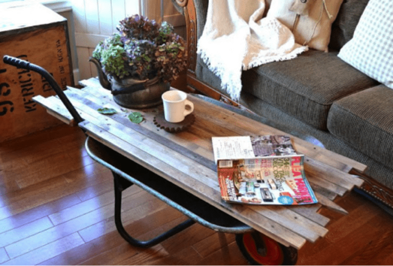 Repurposed Wheelbarrow Handle Rack 7 cool ways to repurpose your rusty old wheelbarrow - Cottage Life