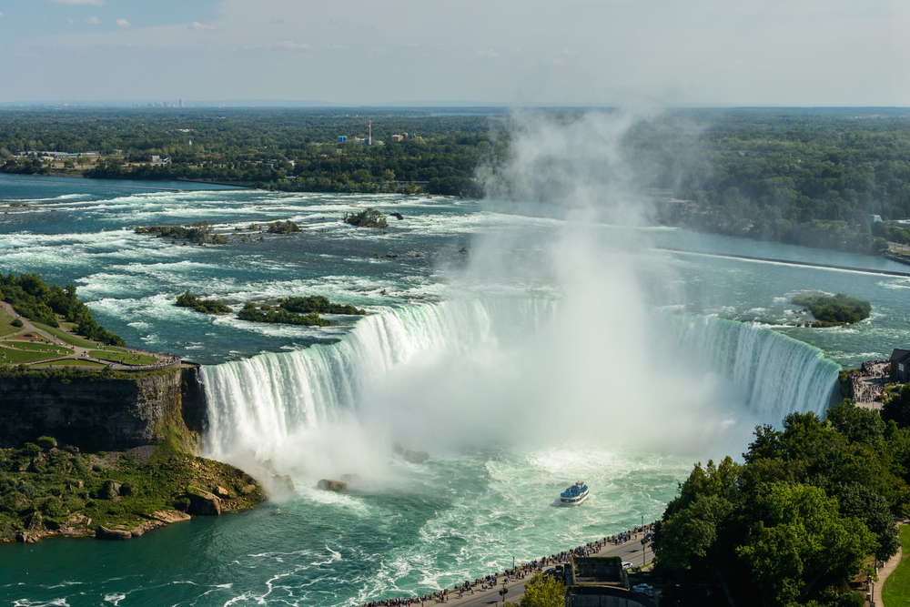Aerial view of Niagara Falls, Ontario.