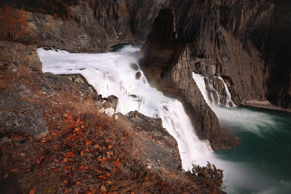 Close-up of Virginia Falls in the Nahanni National Park Reserve, Northwest Territories.