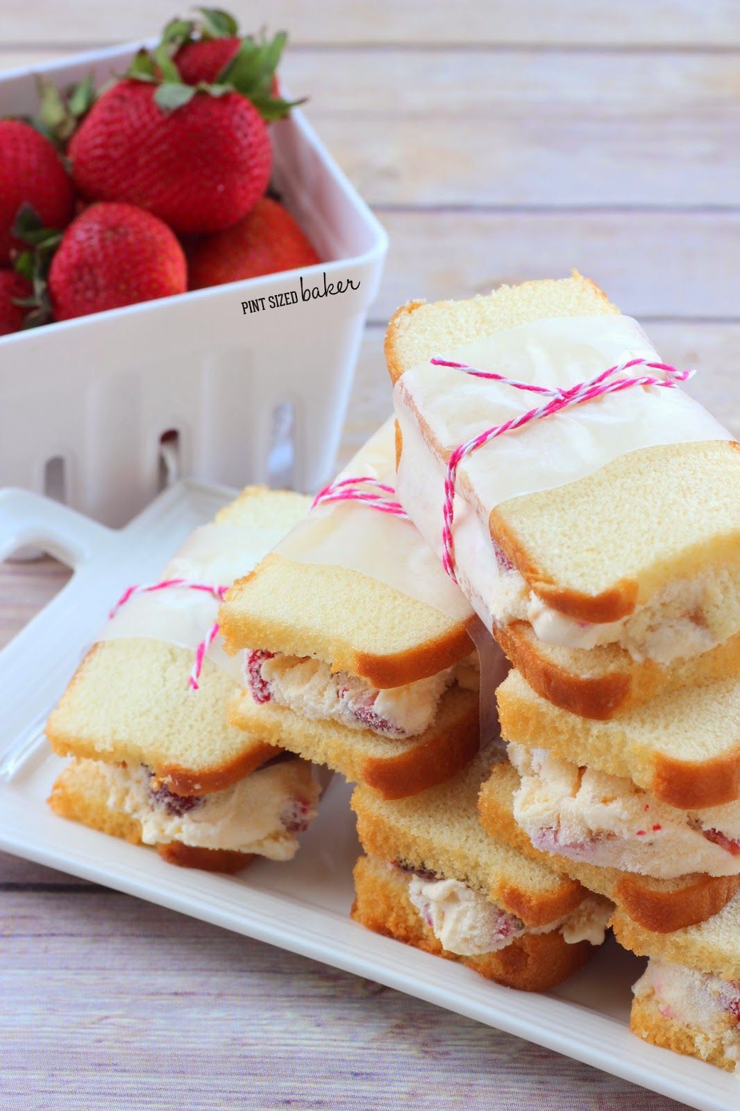 Strawberry Shortcake Ice Cream Sandwiches
